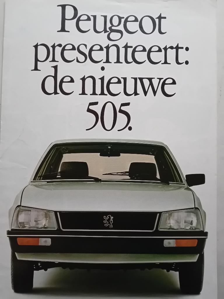 Brochure Peugeot 505, Ophalen of Verzenden, Zo goed als nieuw, Peugeot