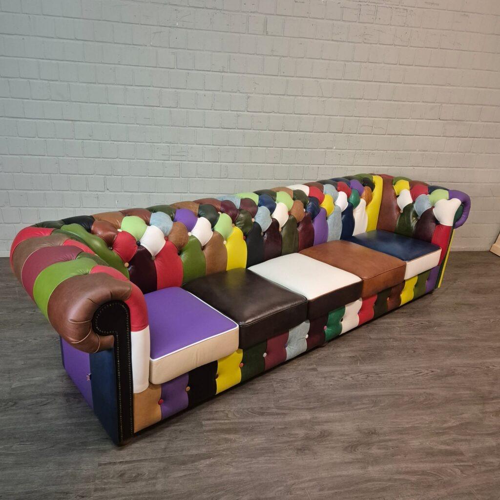 26696 Chesterfield Bank Leder Model Carnaval 2,90 m, 250 tot 300 cm, Chesterfield, Nieuw, 75 tot 100 cm
