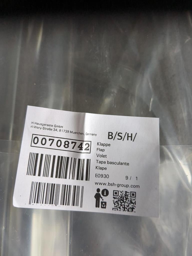 Bosch Siemens 00708742 vriesvak klep/ deur, Witgoed en Apparatuur, Vriezers en Diepvrieskisten, Minder dan 85 cm, Nieuw, Minder dan 60 cm