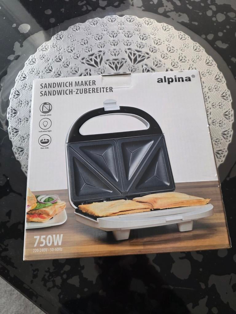 Alpina Sandwich Maker - Nieuw in doos!, Witgoed en Apparatuur, Ophalen, Uitneembare platen, Nieuw