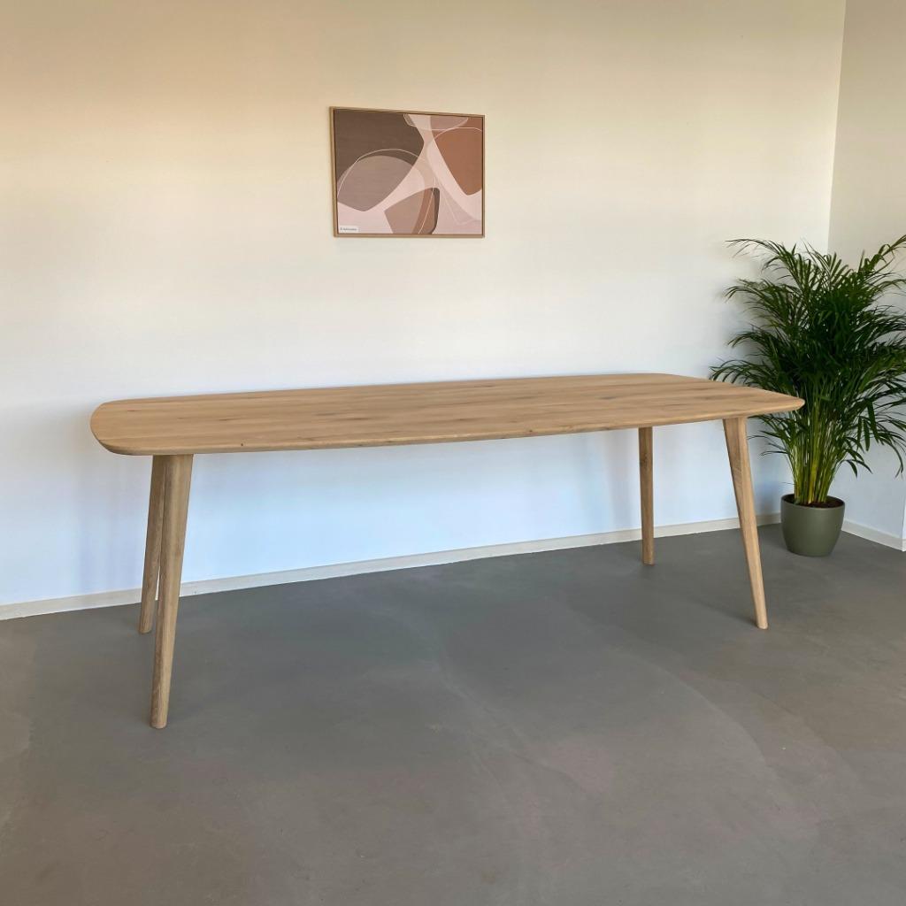 Massief eiken tafels op voorraad of maatwerk, 100 tot 150 cm, Design, Ophalen of Verzenden, Vijf personen of meer