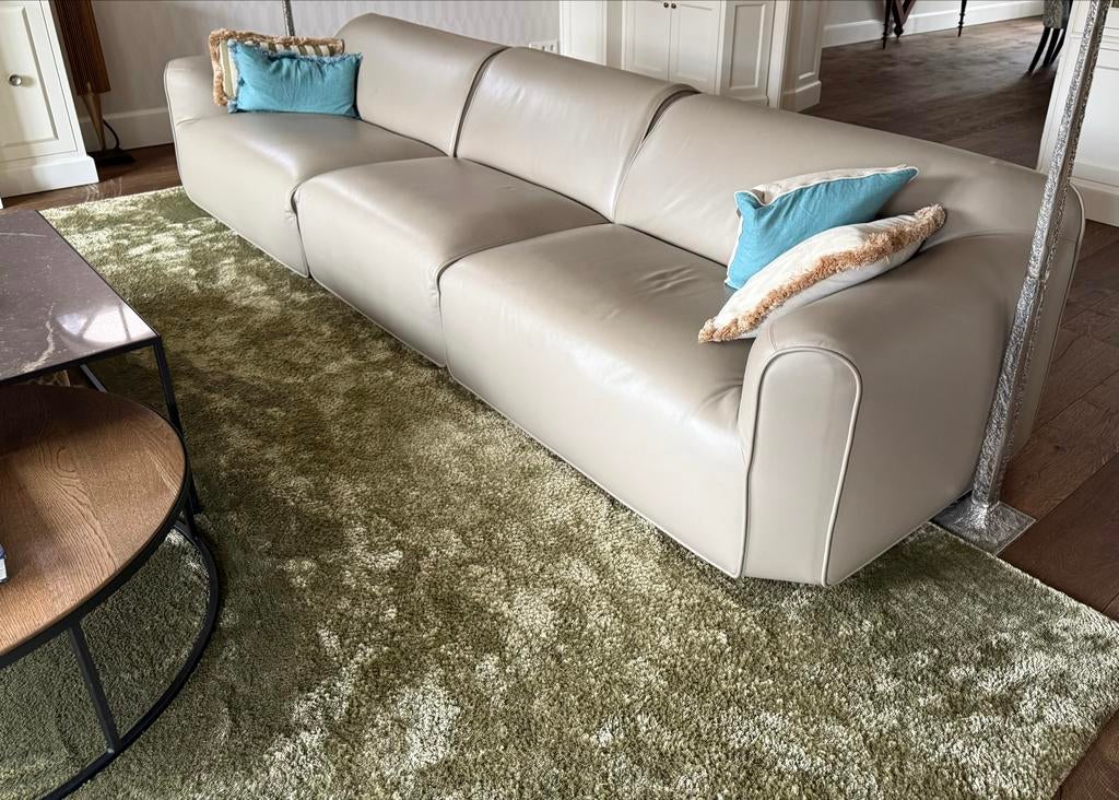 Luxe Linteloo bank, 250 tot 300 cm, 100 tot 125 cm, Leer, Ophalen of Verzenden