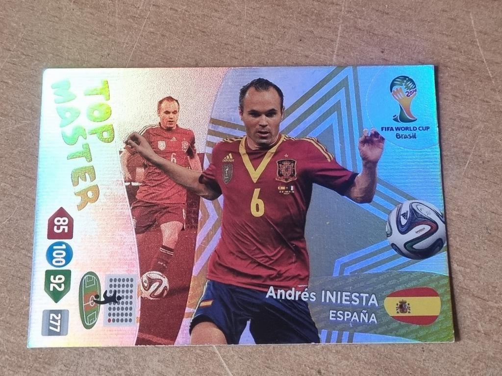 Panini Adrenalyn xl Fifa World Cup 2014 Top Master Iniesta, Ophalen of Verzenden, Zo goed als nieuw, Plaatje