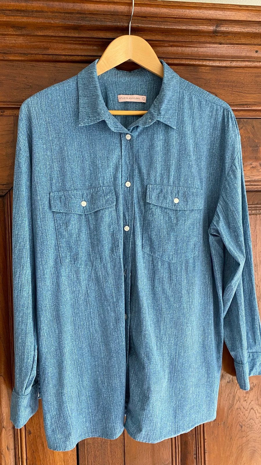 Studio Anneloes Travel Blouse Denimlook - Maat L, Ophalen of Verzenden, Gedragen, Maat 42/44 (L), Blauw