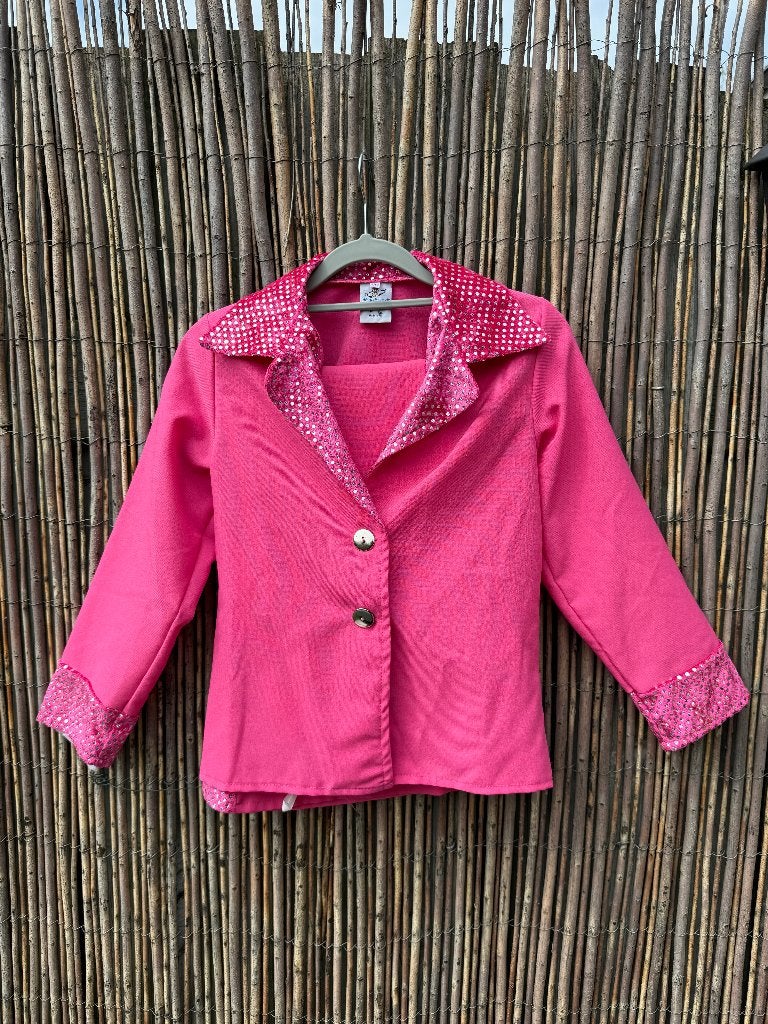 Roze discopak maat 140, Ophalen of Verzenden, Zo goed als nieuw, 134 t/m 140, Meisje
