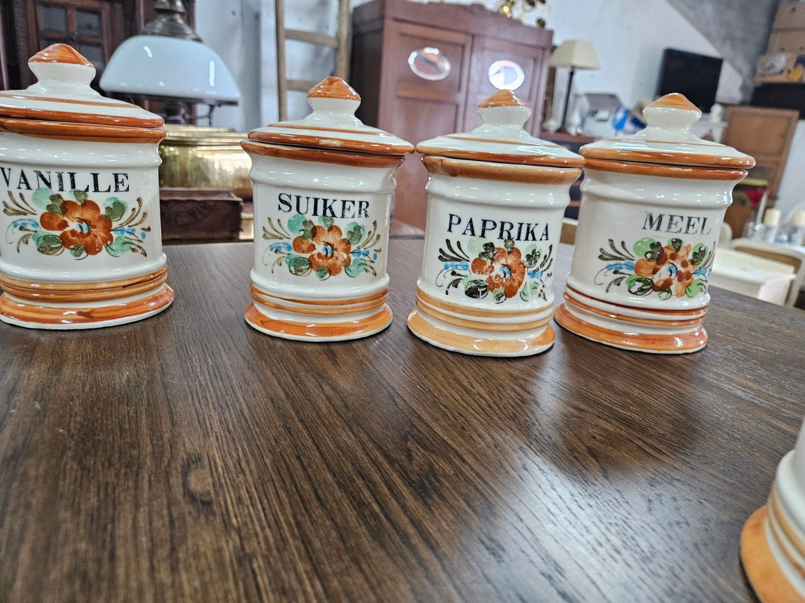 Set van 8 vintage voorraadpotten voor de keuken, Ophalen, Gebruikt, Voorraadpot, Steen/keramiek