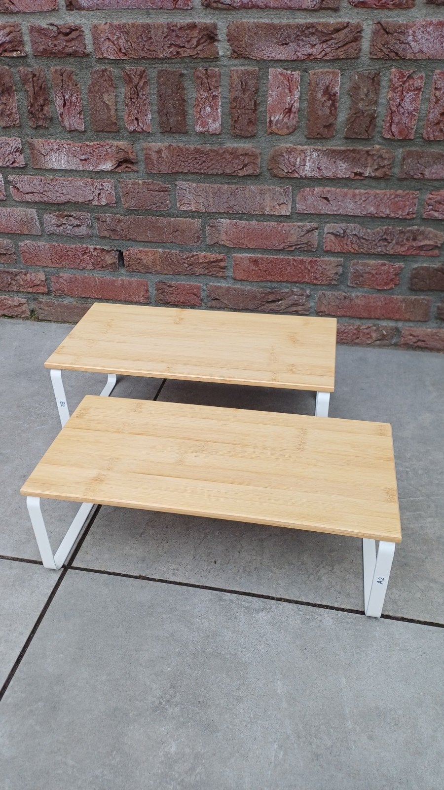 Kruidenrek set van 2 Wit Hout Stapelbaar en Inschuifbaar, Hout, Ophalen of Verzenden, Nieuw, Keukentrolley