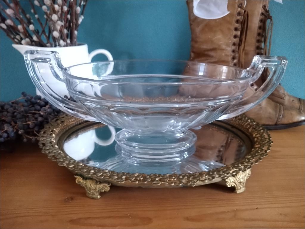 Prachtige Art Deco glazen schaal van Val Saint Lambert, Antiek en Kunst, Antiek | Glas en Kristal, Ophalen of Verzenden