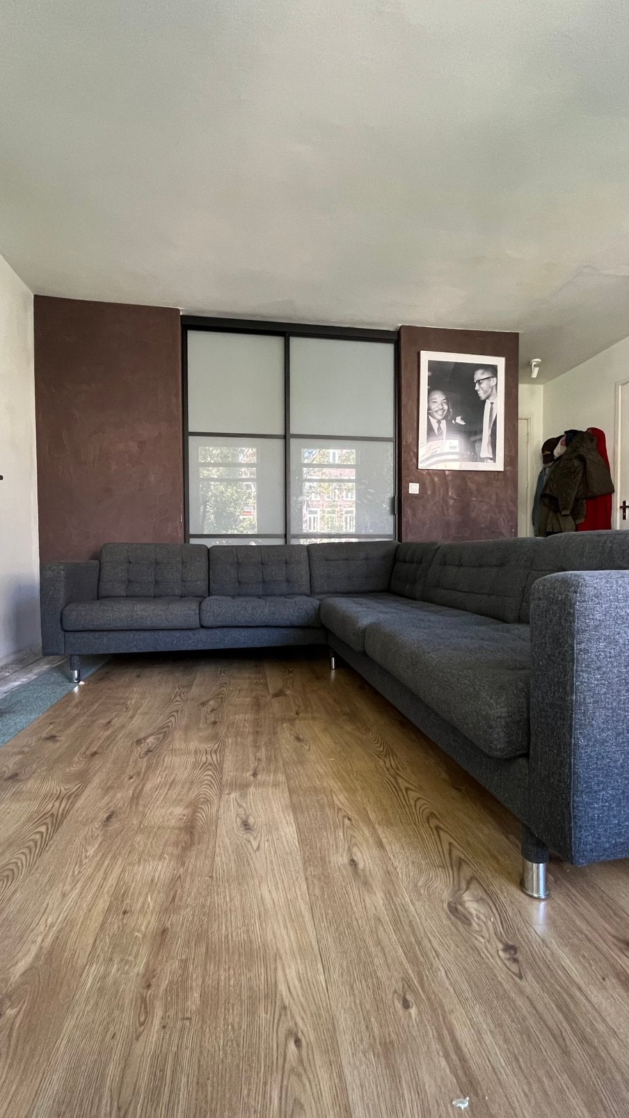 IKEA LANDSKRONA hoekbank antraciet  — demonteerbaar, Ophalen, Gebruikt, Stof, Modern