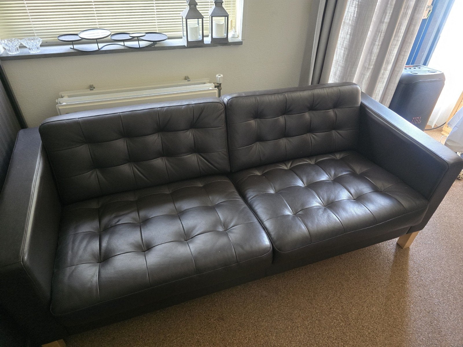 2x Ikea Landskrona tweepersoonsbank donkerbruin, Huis en Inrichting, Ophalen, Gebruikt, 150 tot 200 cm, Tweepersoons
