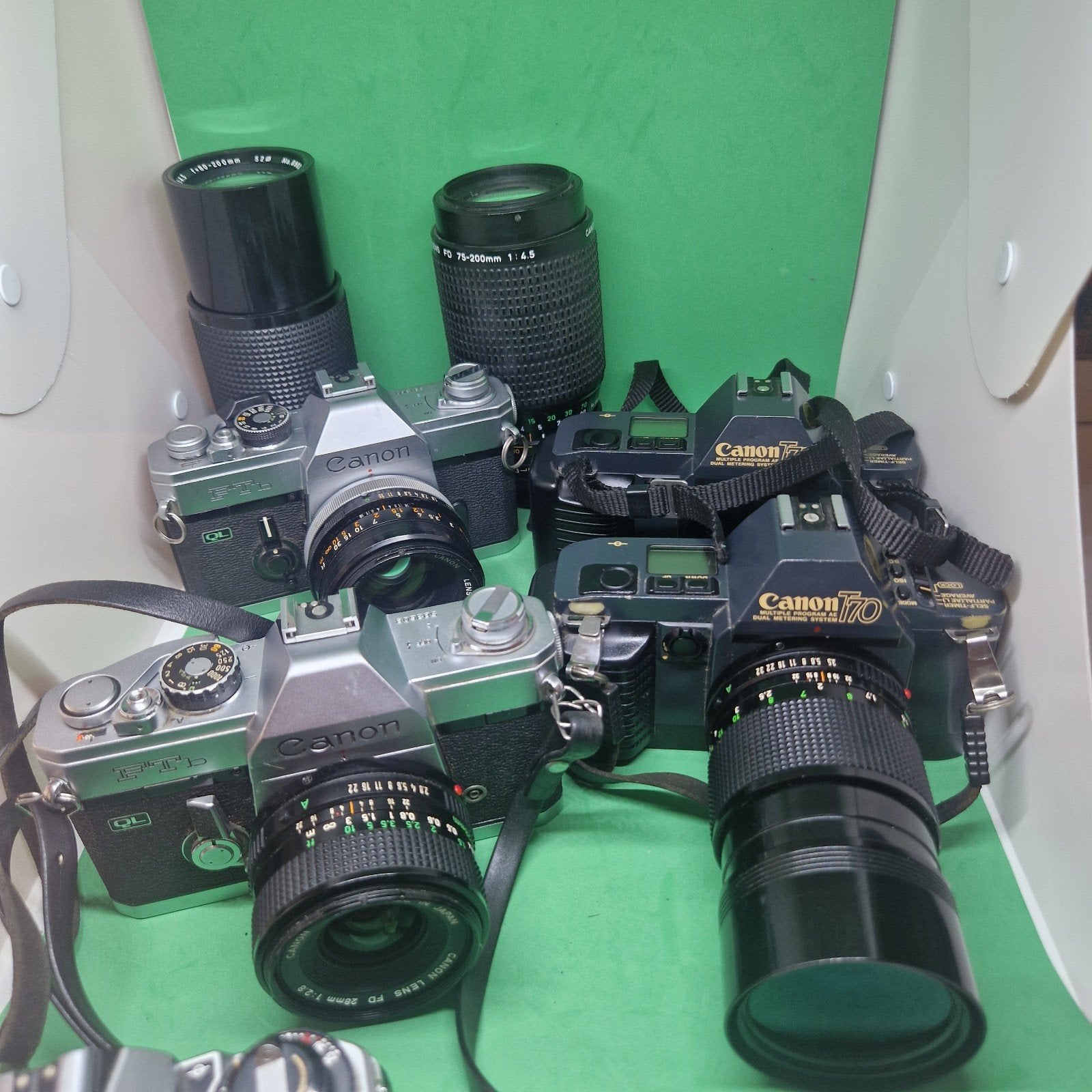 grote set canon FD en Nikon cameras en lenzen, Ophalen of Verzenden, Spiegelreflex, Canon