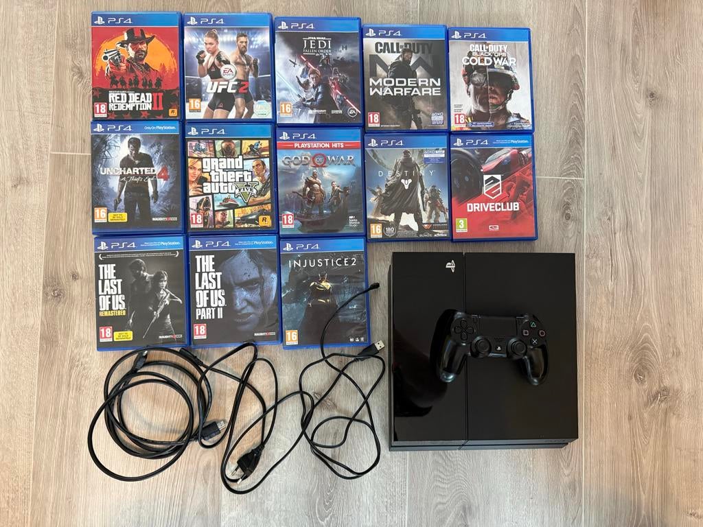 PlayStation 4 met 1 controller en 13 games, Ophalen of Verzenden, Met 1 controller, Original, 500 GB