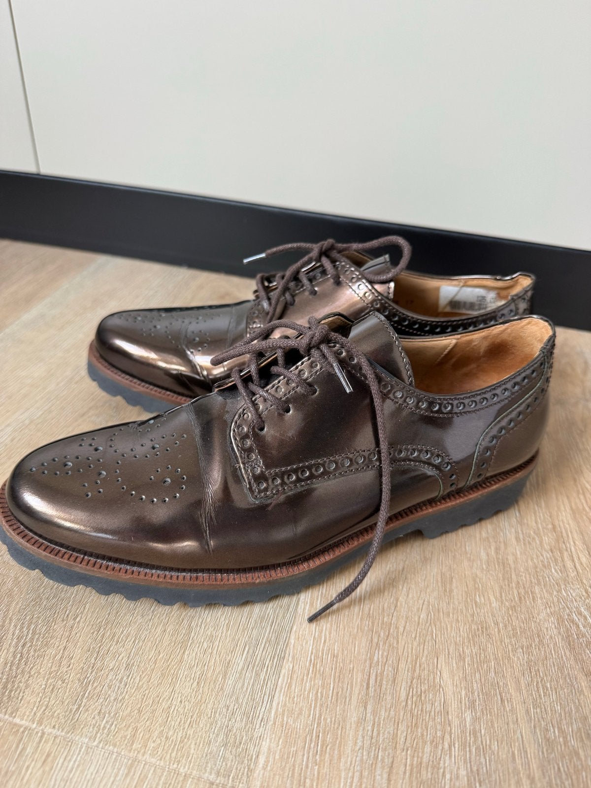 Gabor Brogues / veterschoenen  - Lakleer - Maat 38.5, Kleding | Dames, Bruin, Overige typen, Nieuw, Ophalen of Verzenden