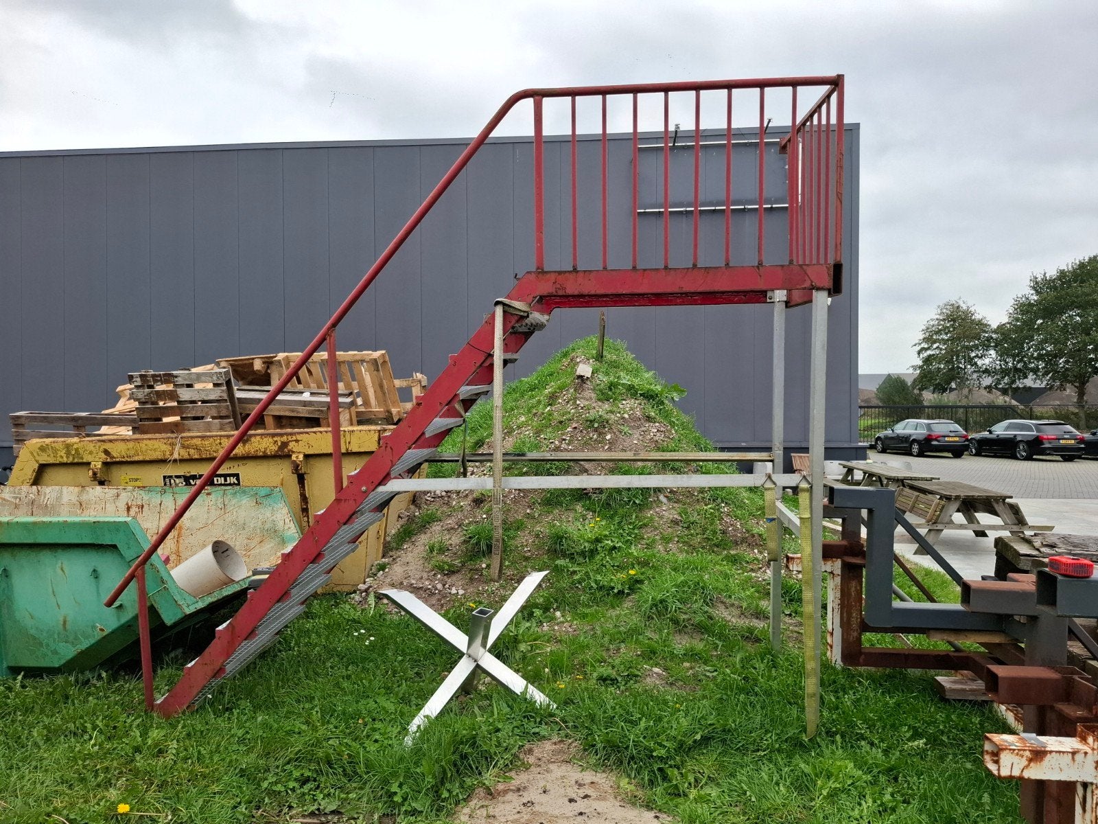Bordestrap, stalen trap, magazijntrap, platformtrap, Ophalen, Gebruikt, Alumax, Trap