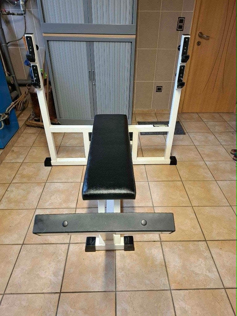 Technogym Olympic Flat Bench, Ophalen, Zo goed als nieuw, Buik, Krachtstation