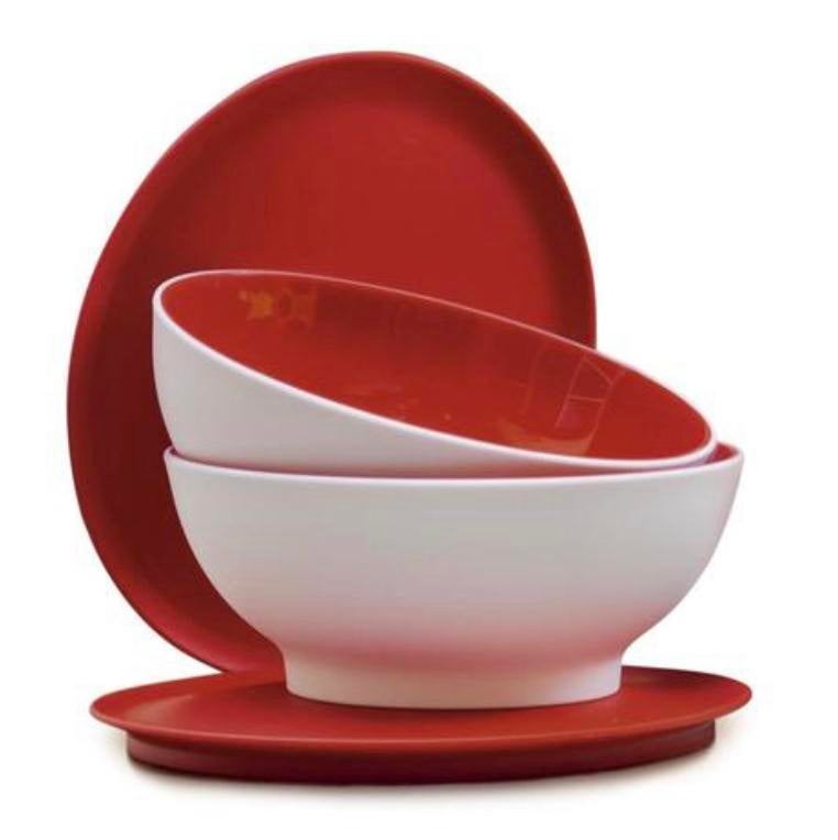 Tupperware Allegra Kommen 275 ml (2) Nieuw in verpakking, Verzenden, Nieuw, Rood, Bak of Kom