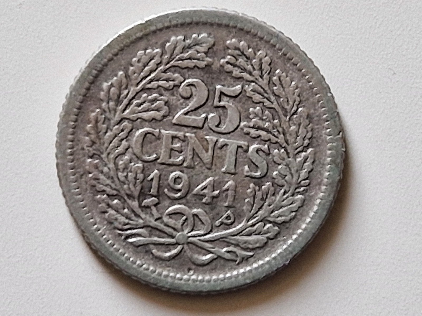 25 cent 1941 pp Nederland, Verzenden, Koningin Wilhelmina, 25 cent, Losse munt