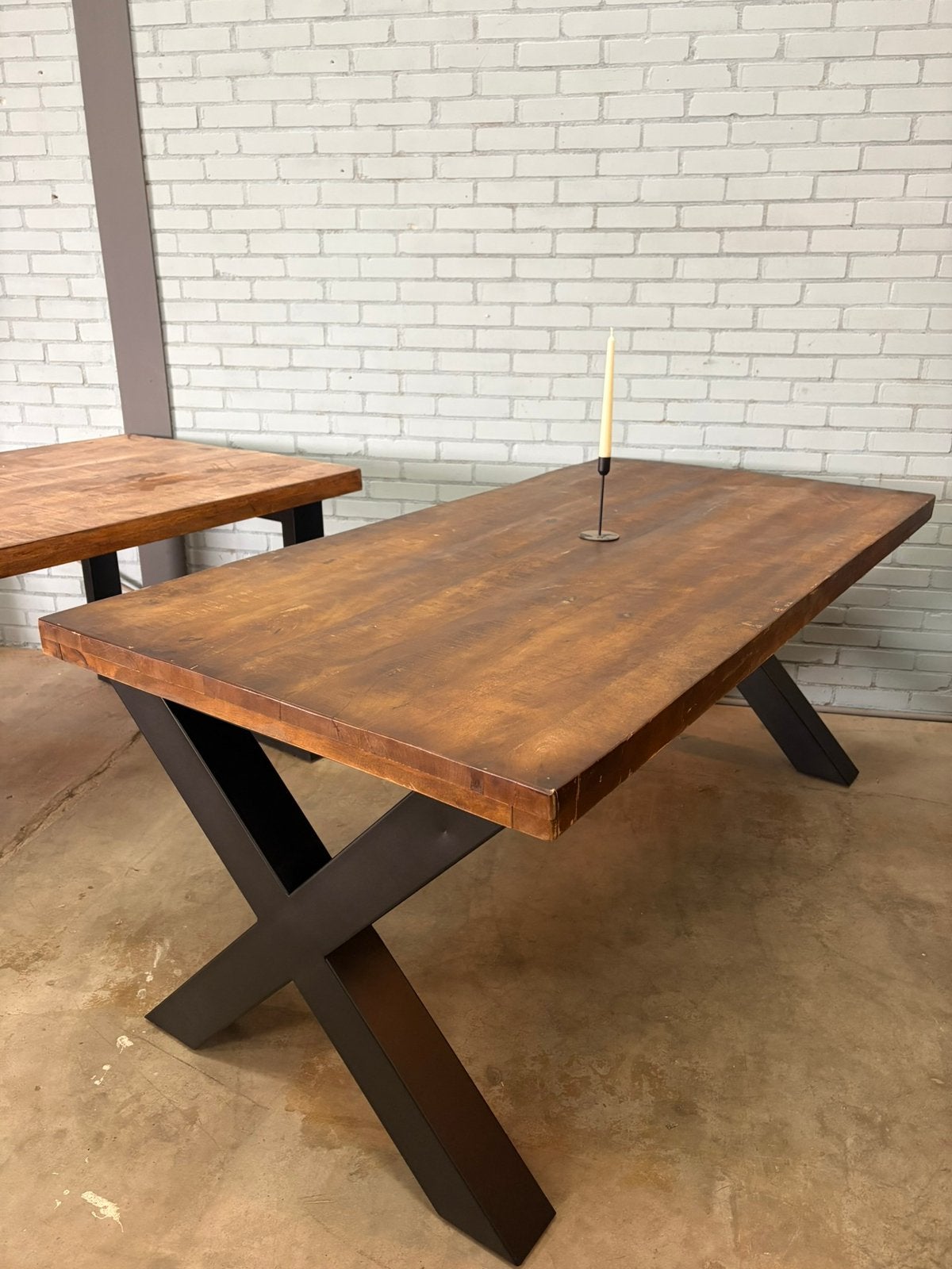 Mangohouten eettafel 180x90 cm ex showmodel, Gebruikt, 150 tot 200 cm, Vier personen, Rechthoekig