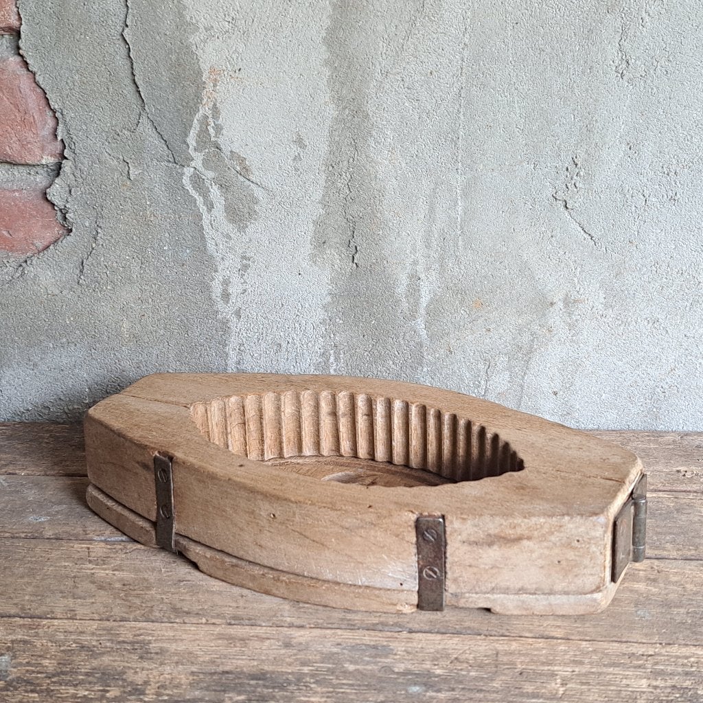 Oude brocante houten botermal botervorm sluiting *Etage3*, Gebruikt, ., Ophalen of Verzenden, .