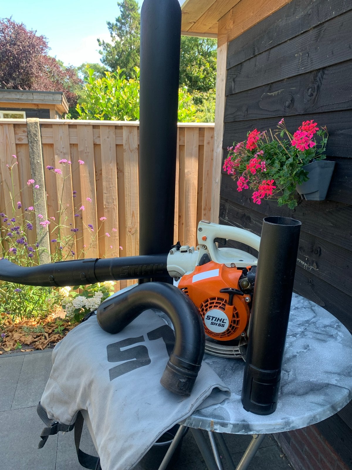 Stihl SH 55 Bladblazer/Bladzuiger met Versnipperfunctie, Tuin en Terras, Bladblazers, Ophalen, Benzine, Gebruikt, Handgedragen