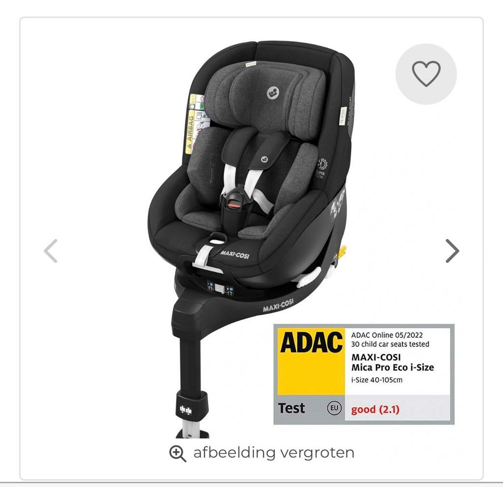2 stuks: Maxi cosi mica pro eco i-size.360 draai, Verstelbare rugleuning, 9 t/m 18 kg, Nieuw, Ophalen of Verzenden
