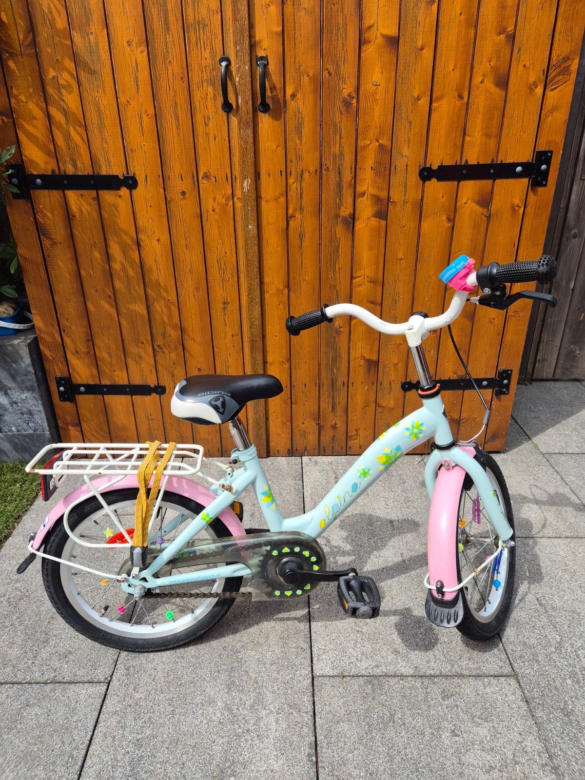 Alpina Girlpower 16 inch kinderfiets met zitje, Ophalen, Terugtraprem, Alpina, 16 tot 20 inch