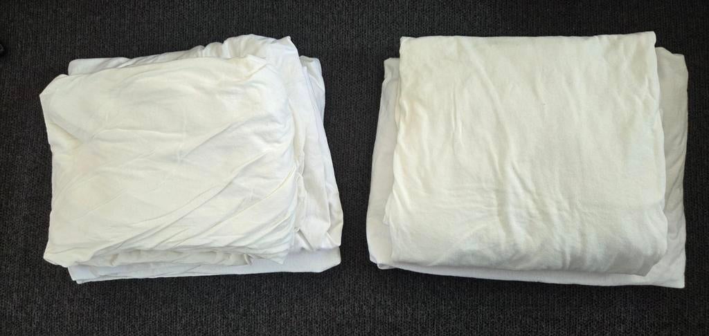 2 x beddengoed molton + hoeslaken 120  200 cm, Ophalen of Verzenden, Tweepersoons, Wit, Hoeslaken of Sloop