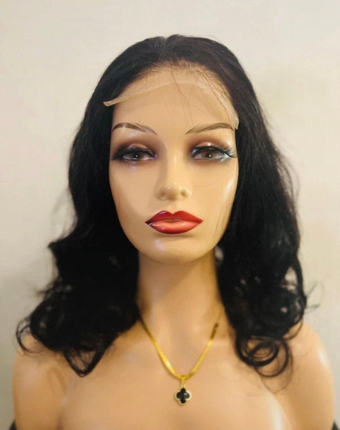 Pruik body wave echt haar kleur 1b 55cm, Verzenden, Nieuw, Pruik of Haarverlenging