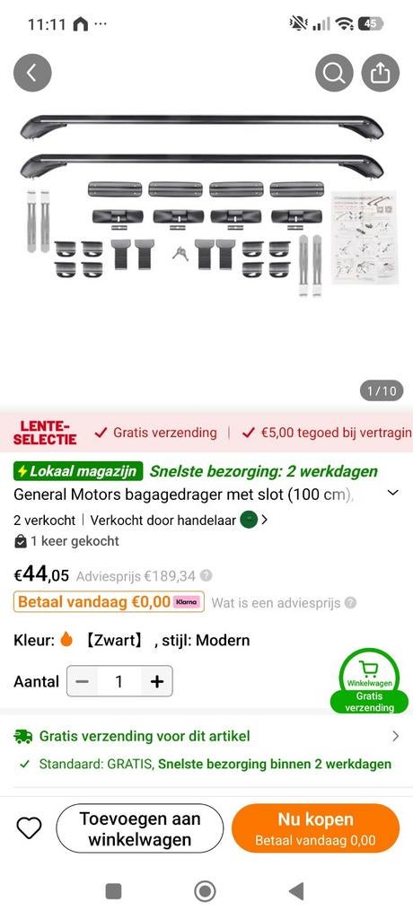 Universele Dakdragers met Slot - Zwart (100 cm), Ophalen, Nieuw