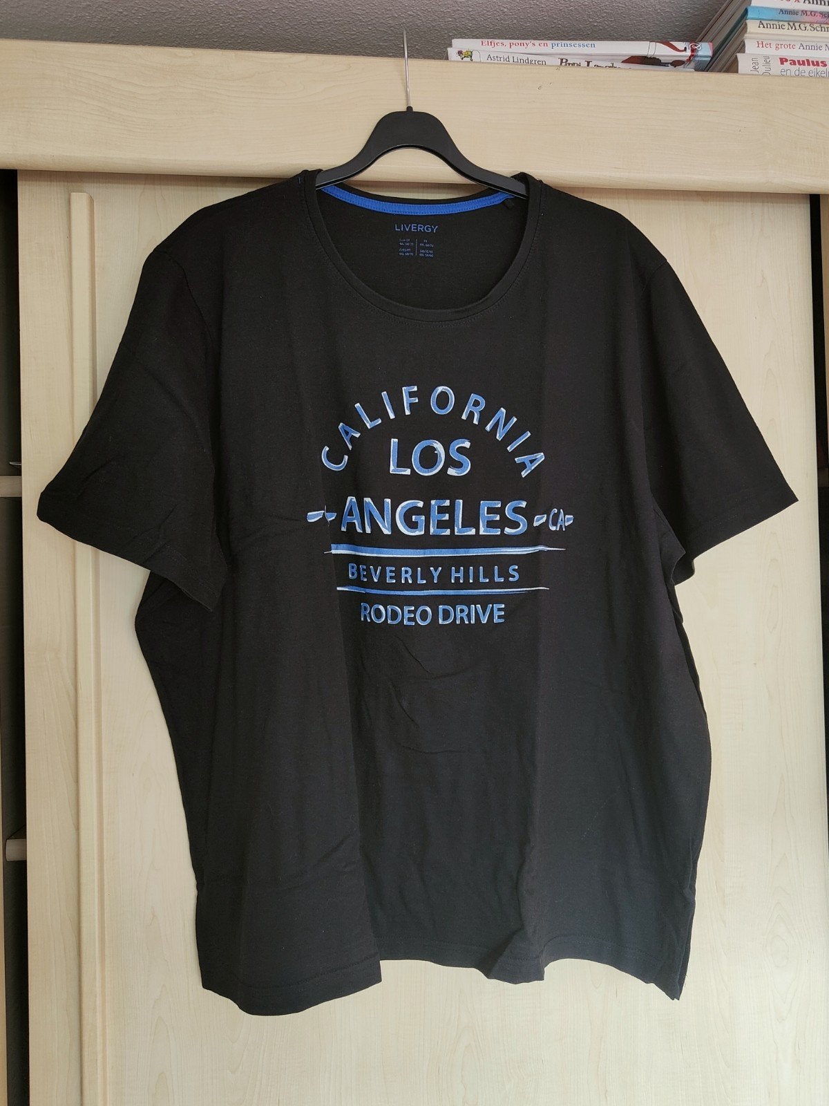 Livergy Lidl T-shirt zwart met opdruk, maat 4XL, Kleding | Heren, Zwart, Shirt, Ophalen of Verzenden, Gedragen