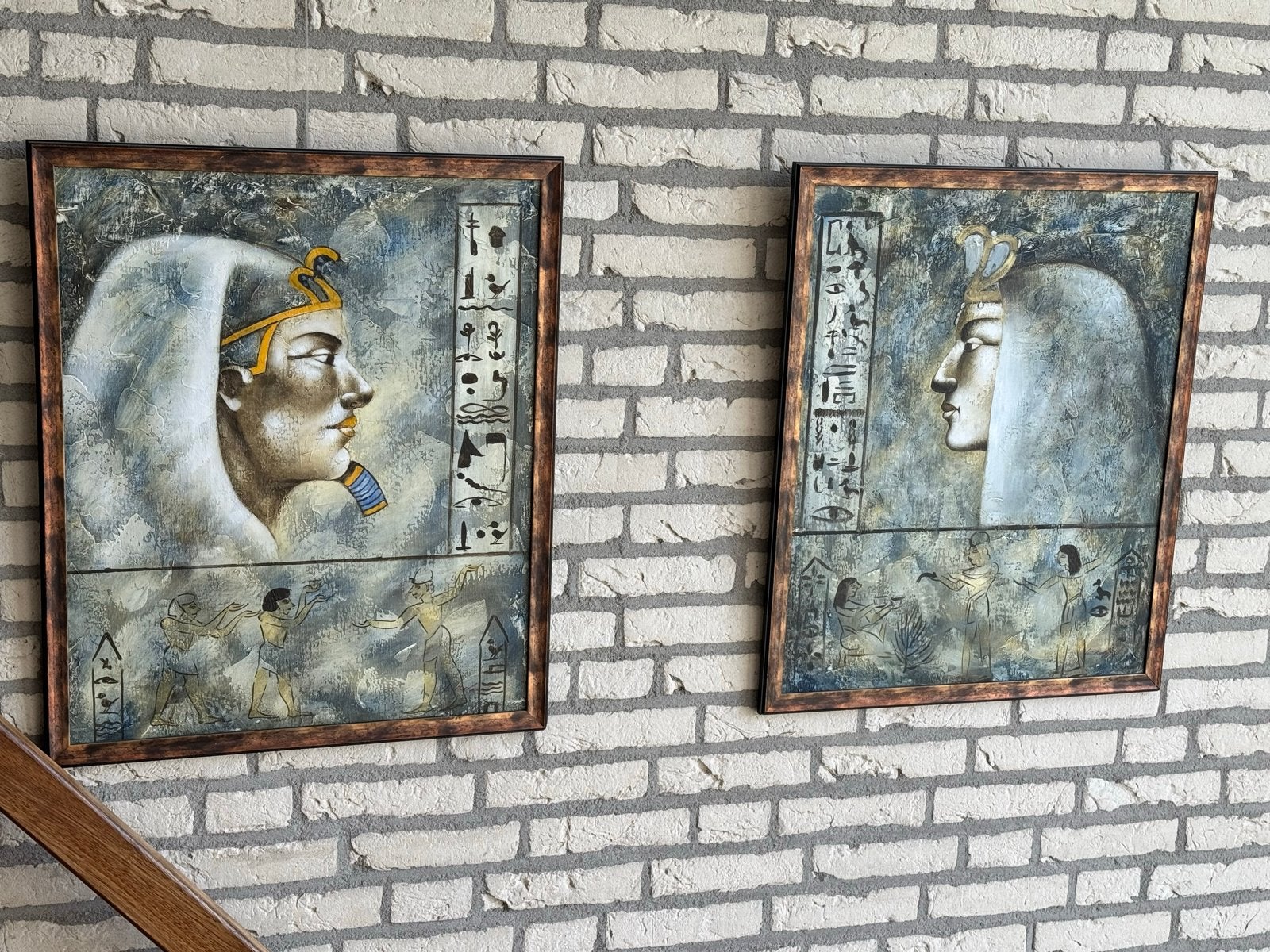 Set van 2 Egyptische kunstwerken - Farao en Cleopatra, Ophalen