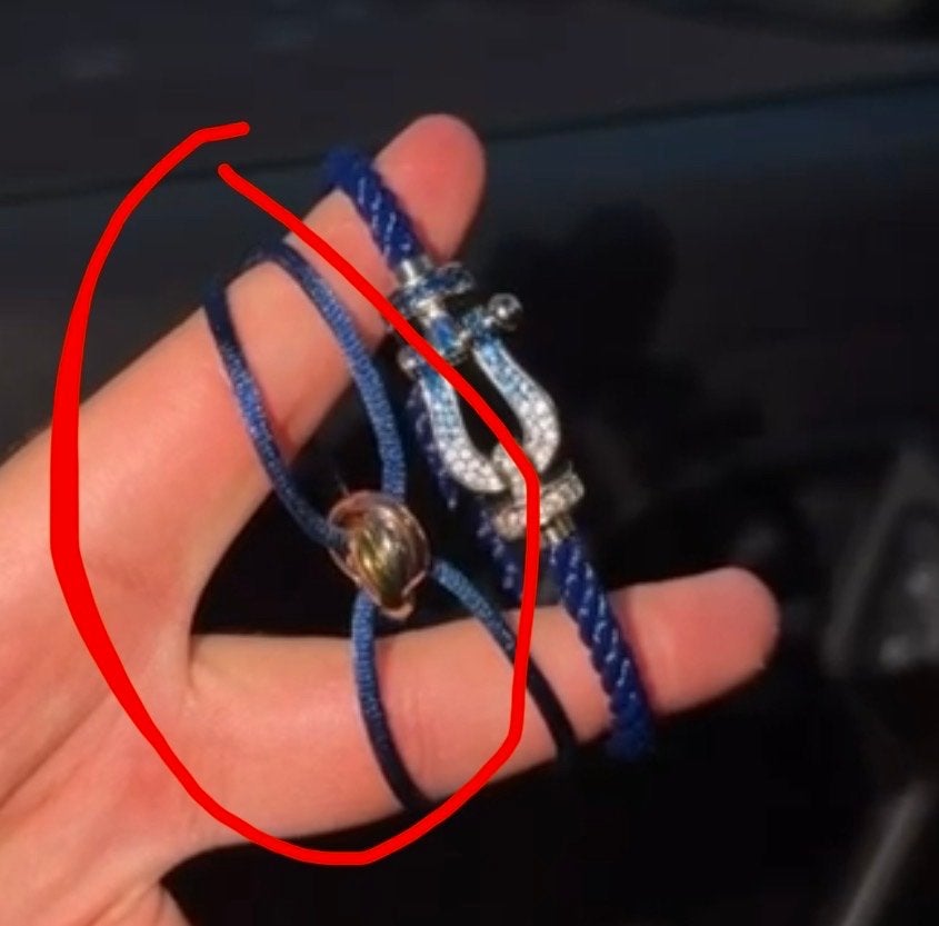 Cartier Trinity Armband Blauw, Ophalen, Zo goed als nieuw, Blauw, Goud