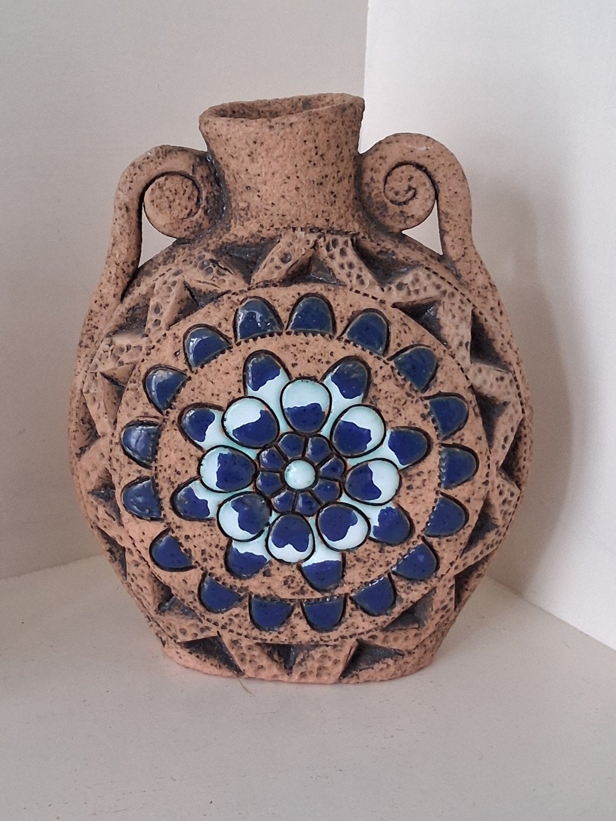 Mid-Century Jordan Israël Keramiek Vaas – Pilgrim Flask –, Ophalen of Verzenden