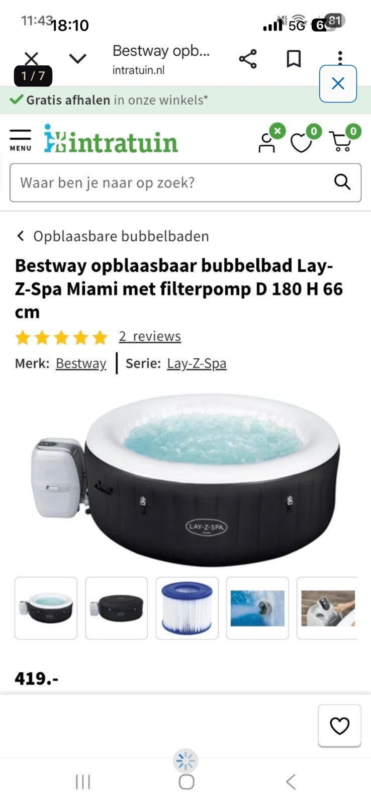 Jacuzzi Gebruikt prima staat, Ophalen, Zo goed als nieuw
