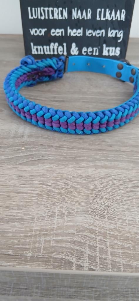 Handgemaakte paracord halsband blauw/paars – verstelbaar, Ophalen