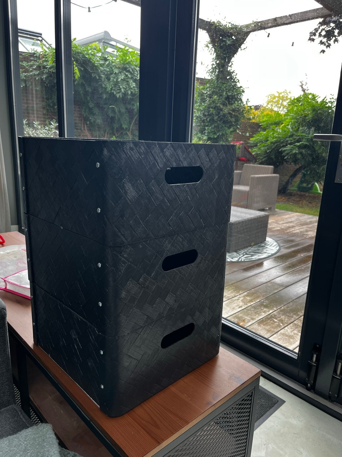 IKEA BULLIG Opbergdoos Zwart - 3 stuks, Huis en Inrichting, Woonaccessoires | Kisten, Ophalen, Overige materialen, Minder dan 50 cm