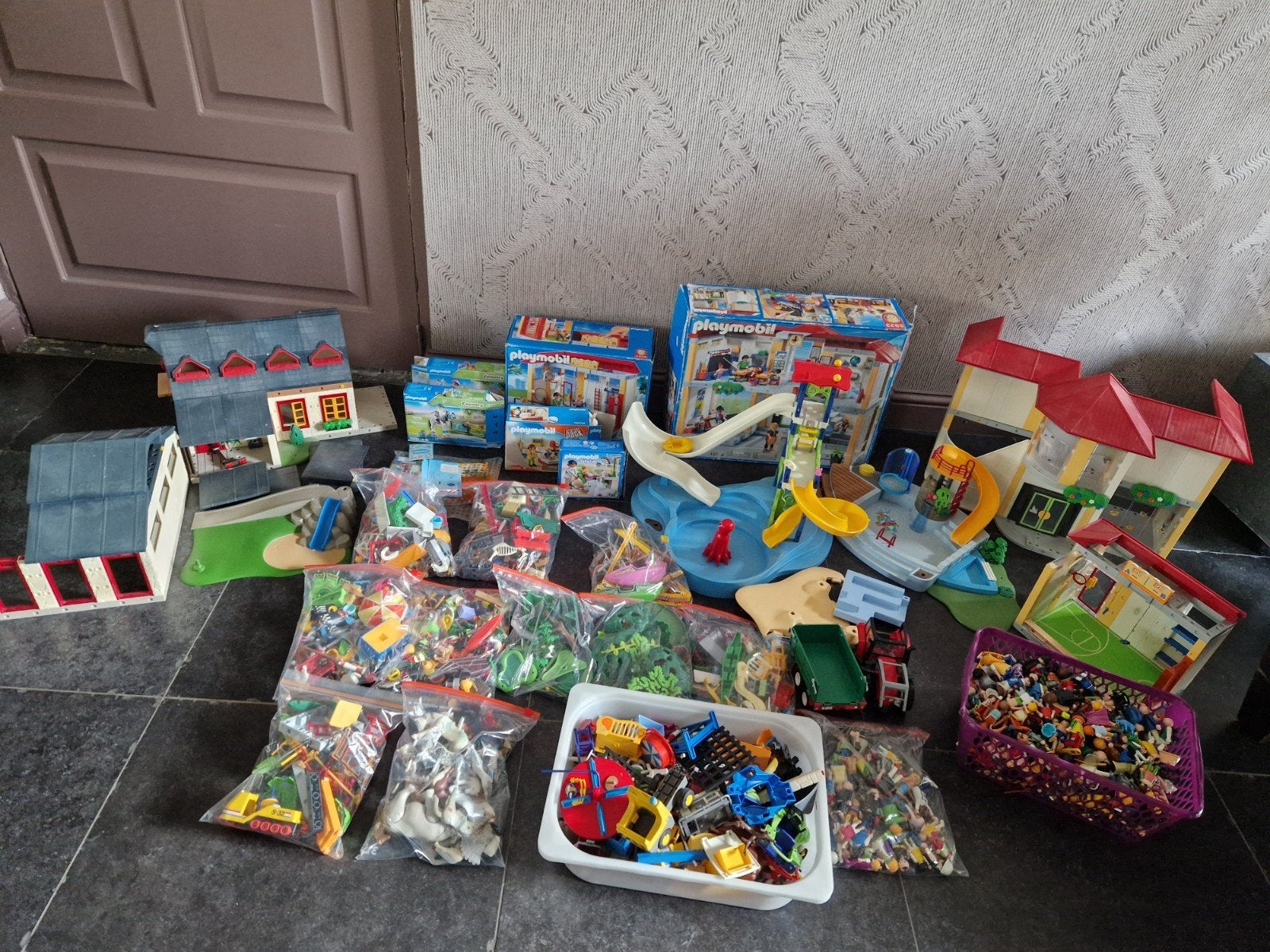 Grote Playmobil collectie: boerderij, school, zwembaden, Ophalen, Gebruikt, Los playmobil