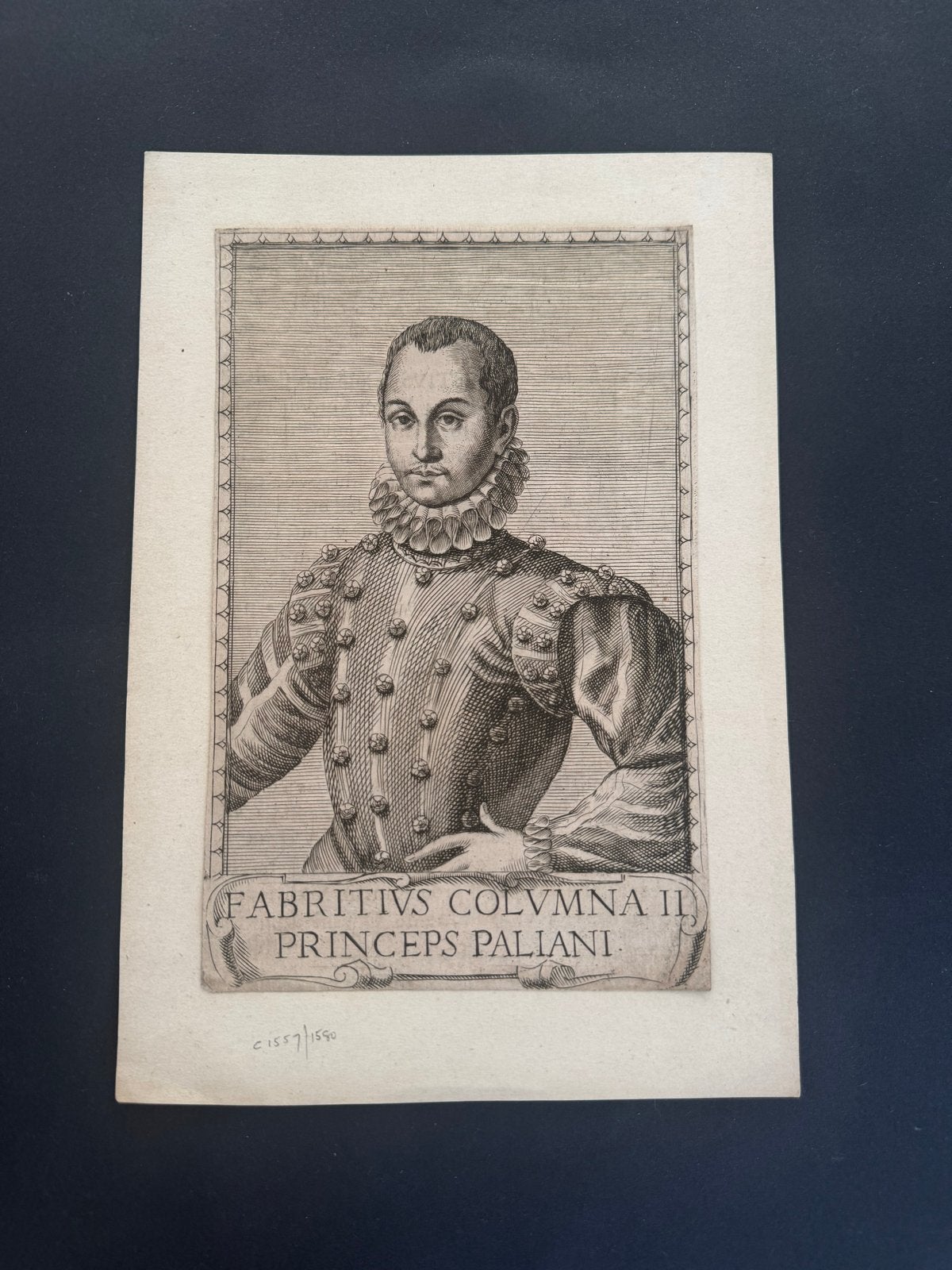 Antieke Gravure Fabrizio Colonna II, Prins van Paliano, Portret, Ophalen of Verzenden, Gravure, Origineel