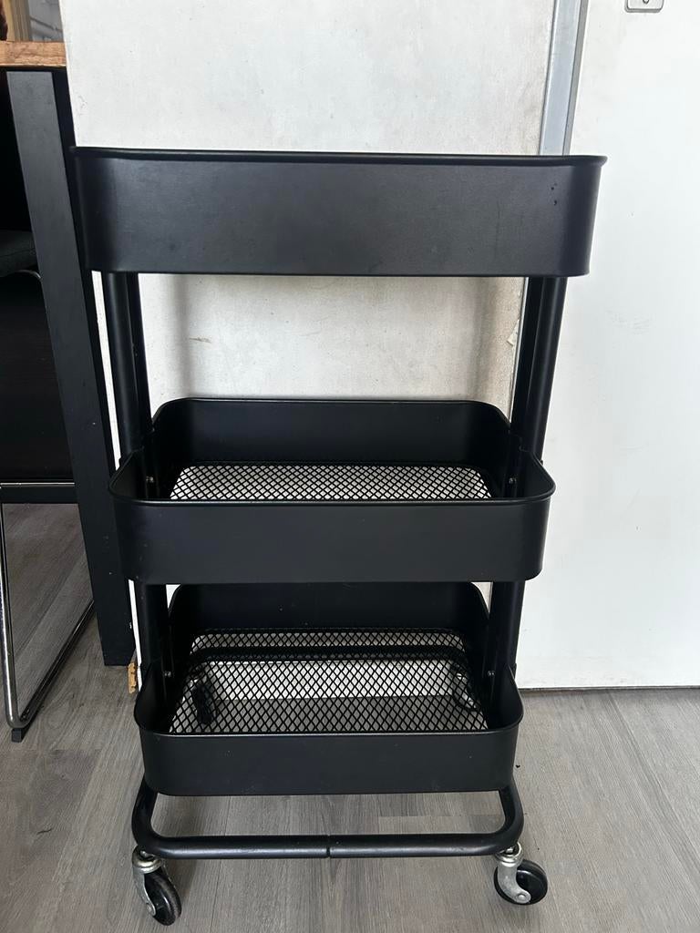 IKEA RÅSKOG rolkarretje - zwart, Ophalen, Gebruikt, Zwart, Metaal