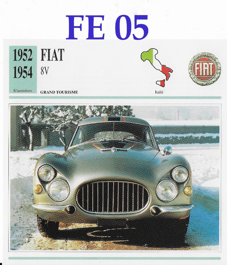 Fe5 autokaart fiat 8v ( 1952 - 1954 ), Ophalen of Verzenden, Zo goed als nieuw, Auto's