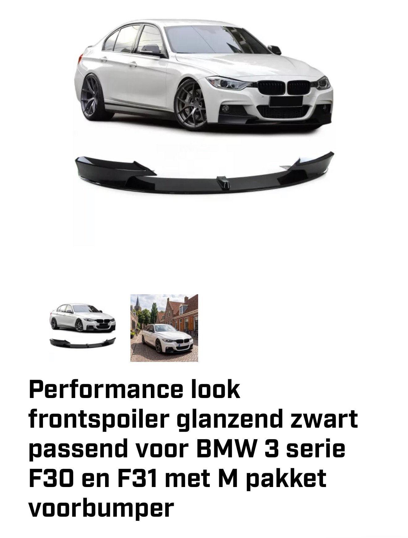 Frontspoiler BMW 3 serie F30 F31, Ophalen of Verzenden, Nieuw, BMW, Bumper