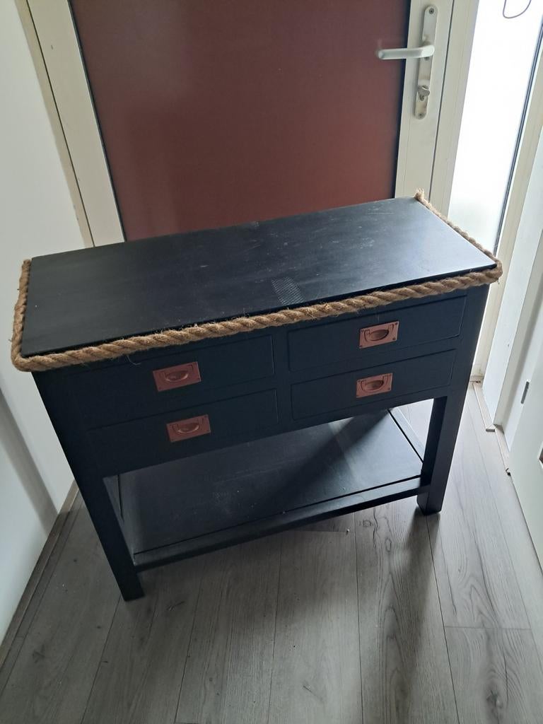 Zwarte kasten voor hal of andere ruimte, Gebruikt, 3 of 4 laden, Minder dan 100 cm, Modern