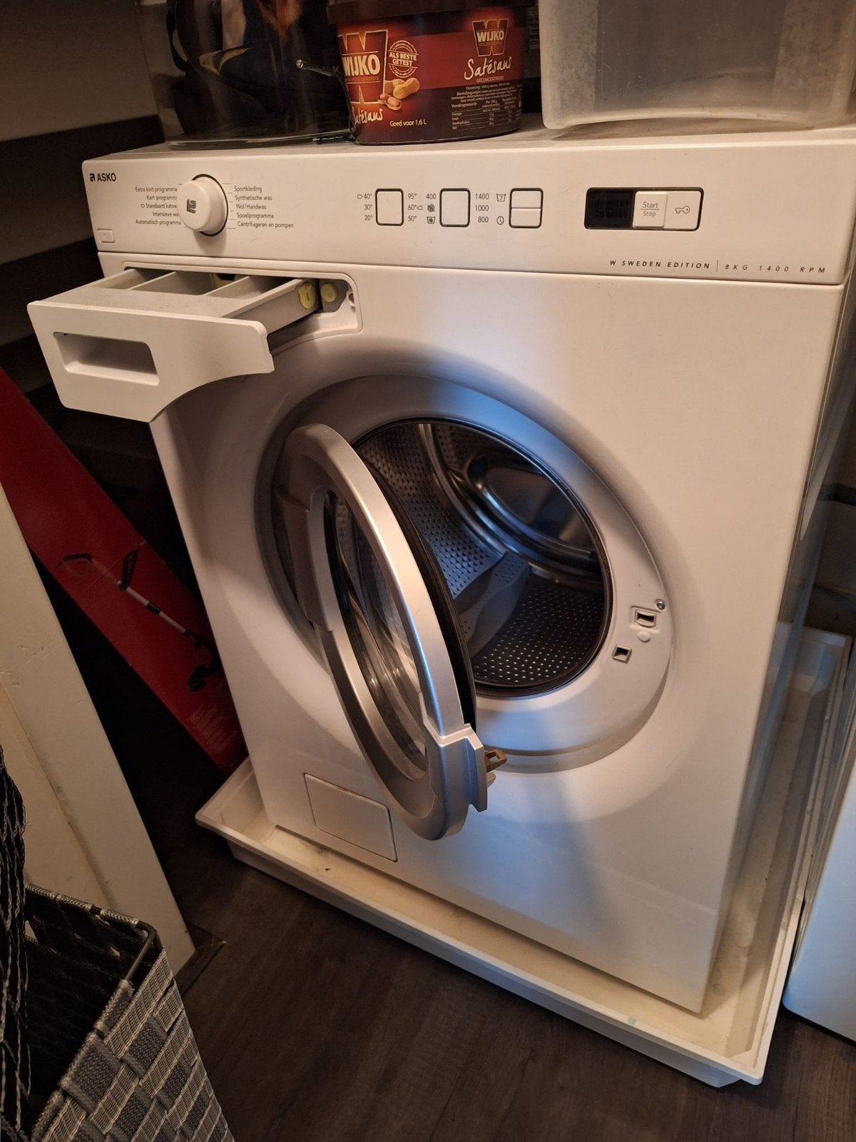 Akso wasmachine 8 kg HITTEPRIJSVERLAGING, Witgoed en Apparatuur, Ophalen, Gebruikt, Handwasprogramma, 85 tot 90 cm