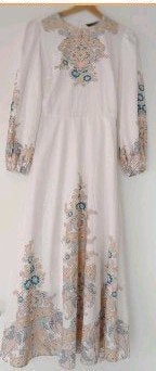 Nieuwe lange witte jurk met Arabische patronen, Kleding | Dames, Ophalen of Verzenden, Nieuw, Wit