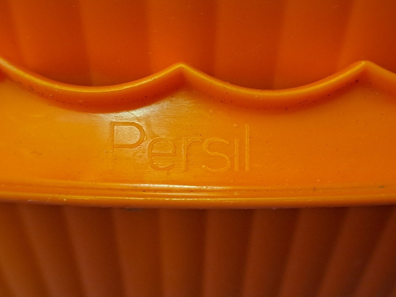 Vintage Persil Wasmiddel Emmer / Opbergton Oranje Jaren '70, Verzamelen, Retro, Ophalen of Verzenden, Huis en Inrichting