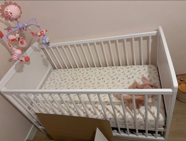 IKEA SUNDVIK Babybedje wit, 60x120 cm, Ophalen of Verzenden, Gebruikt, Ledikant