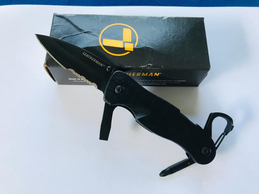 Leatherman ALL Black CRATER C33TX Zakmes Multitool NEW, Caravans en Kamperen, Kampeergereedschap, Maarten@MrMultitool.com, Nieuw