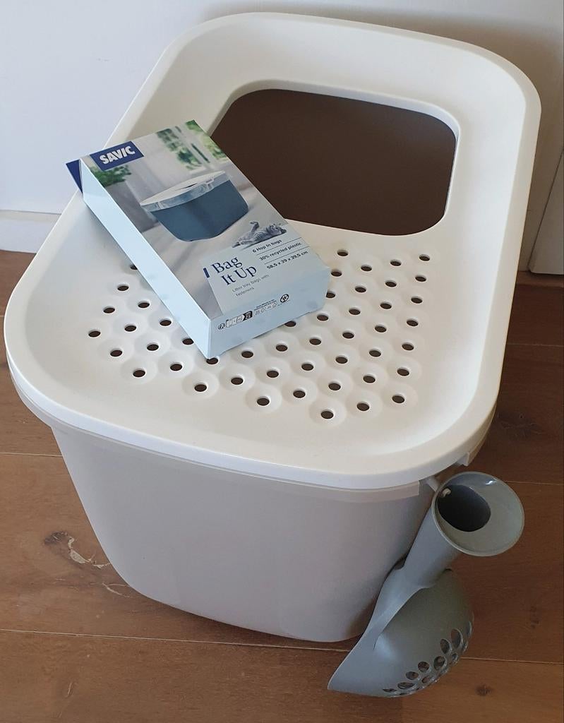 Savic Hop In kattenbak / 8 doosjes met elk 6 kattenbakzakken, Dieren en Toebehoren, Kattenbakken, Zo goed als nieuw, Ophalen of Verzenden
