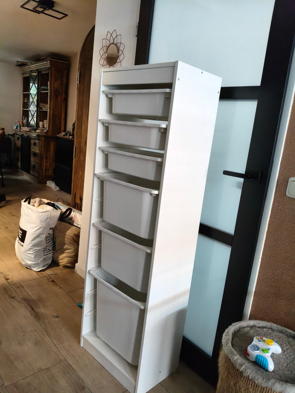 IKEA TROFAST Opbergcombinatie wit met bakken 46x30x145, Ophalen, Gebruikt