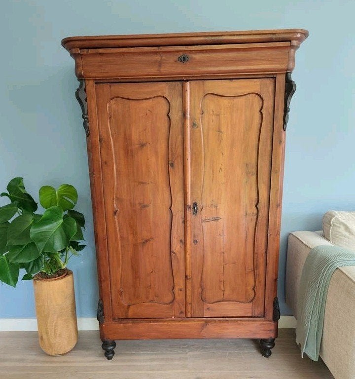 Antieke biedemeier kast Houten kast, Ophalen